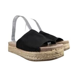 Madden Girl Shoes Womens 8.5 Sandal Platform Slide Emie Fashion Espadrille Black